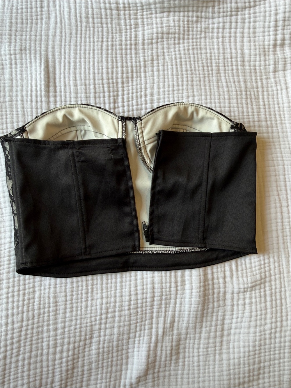 Say What? Black Lace Sequin Bandeau Bustier - Picture 4 of 6